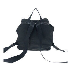 Prada daypack logo black nylon triangular leather plate Tessuto backpack